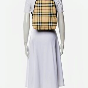 Beige Nova Check Canvas Backpack